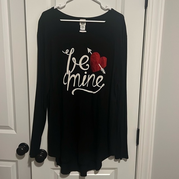 NWT Color Bear 2X Tunic Be Mine Valentine’s Day Long Sleeve Shirt black ♥️ - Picture 1 of 6